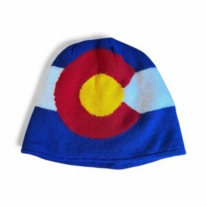 Euroscarves Colorado Flag Beanie Hat C Knit 100% Acrylic Made in Poland